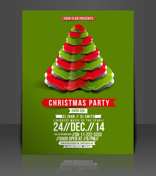 Vector christmas flyer tijdschriftdekking & poster sjabloon. — Stockvector