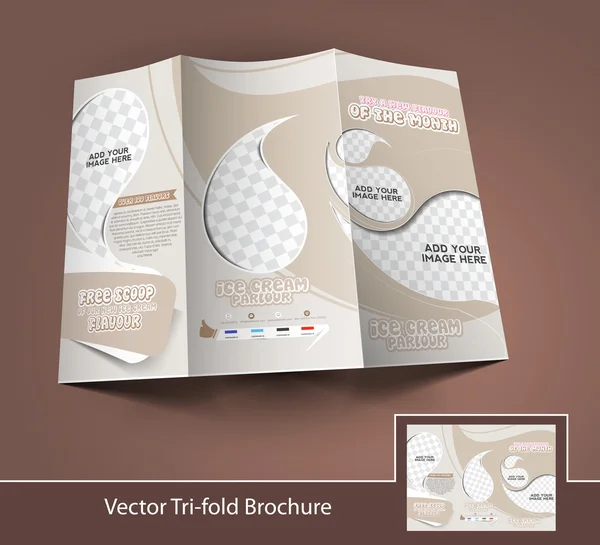 Vector Ice Cream Store Folleto Plantilla de diseño frontal — Vector de stock