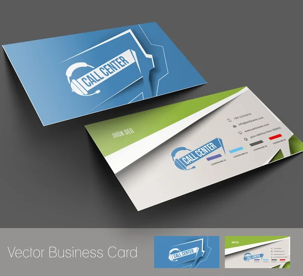 Vektor üzleti kártya beállítása, elszigetelt és puha árnyék design — Stock Vector