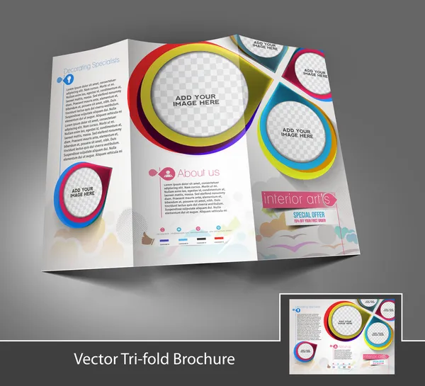 Zoeken soortgelijke beelden Tri-Fold Corporate Business winkel Mock up & brochureontwerp — Stockvector