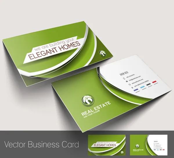 Vector business card set, isolated with soft shadow design — Stock Vector