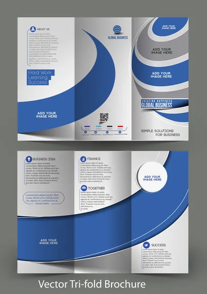 Tri-Fold Corporate Business Store finto & Brochure Design — Vettoriale Stock