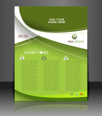 Vector Real Estate Agent Flyer & Poster Template clipart