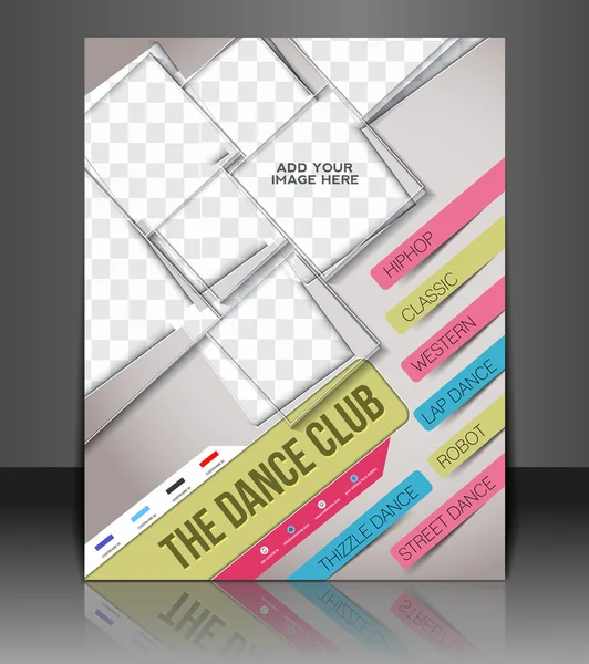 Club de danse Flyer & Modèle de couverture d'affiche — Image vectorielle