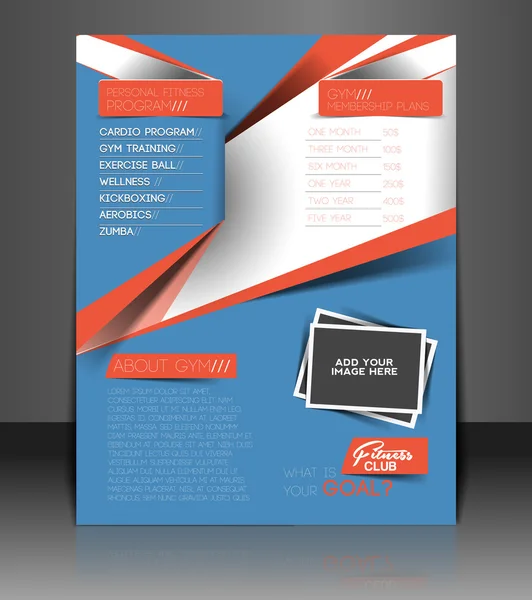 Πρότυπο flyer & αφίσα του Κέντρου γυμναστικής — Διανυσματικό Αρχείο