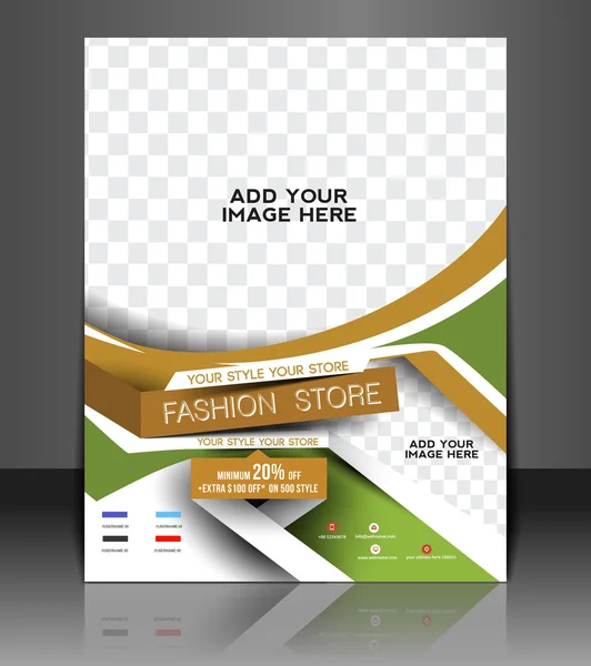 Fashion store flyer & affisch täcka mall — Stock vektor