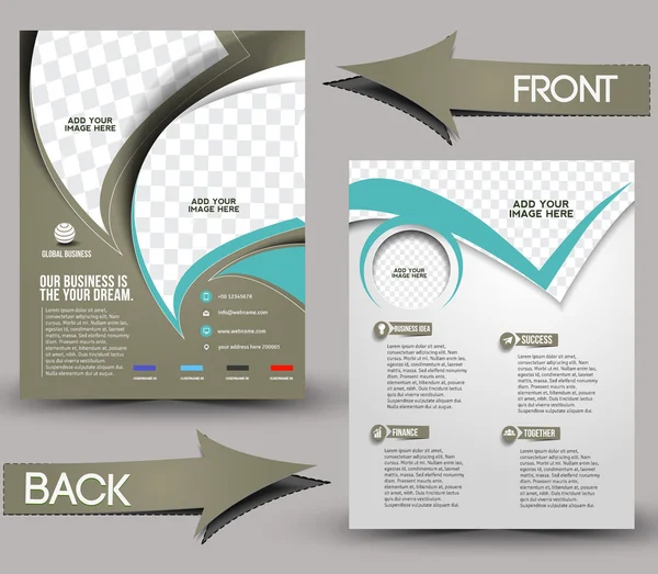 Plantilla global de volante frontal y posterior para negocios — Archivo Imágenes Vectoriales