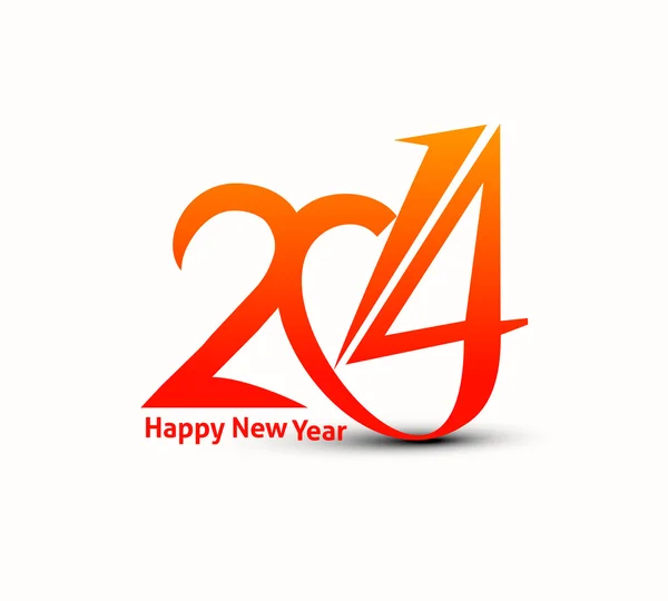 Feliz año nuevo 2014 Diseño de texto — Vector de stock