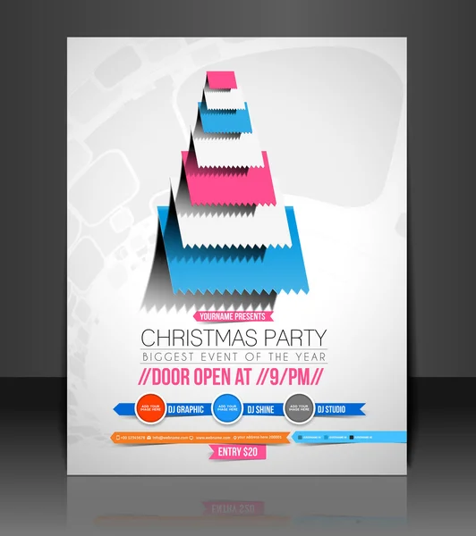 Vektor karácsonyi szórólap képeslap fed & reklámplakát — Stock Vector