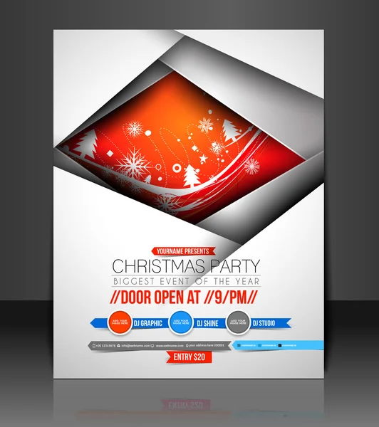 Vector christmas flyer tijdschriftdekking & poster sjabloon — Stockvector