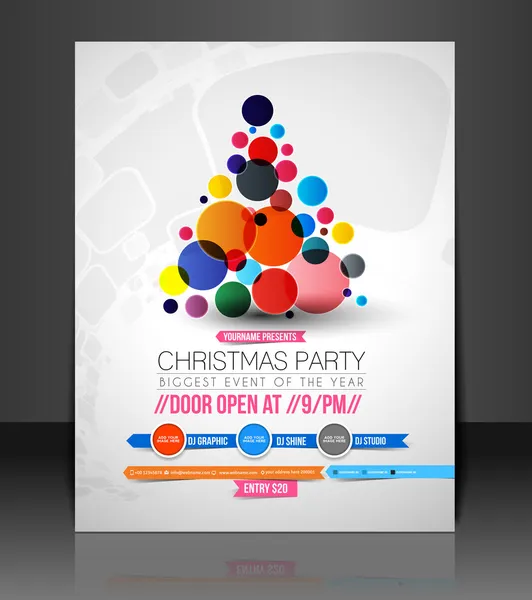 Vector christmas flyer tijdschriftdekking & poster sjabloon — Stockvector