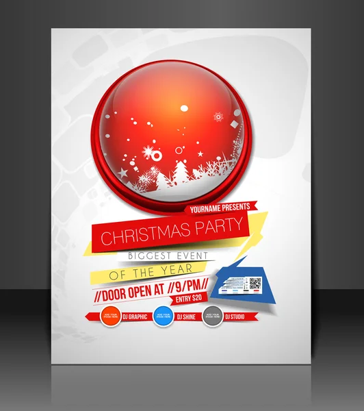 Vector Christmas Flyer Magazine portada y plantilla de póster — Vector de stock