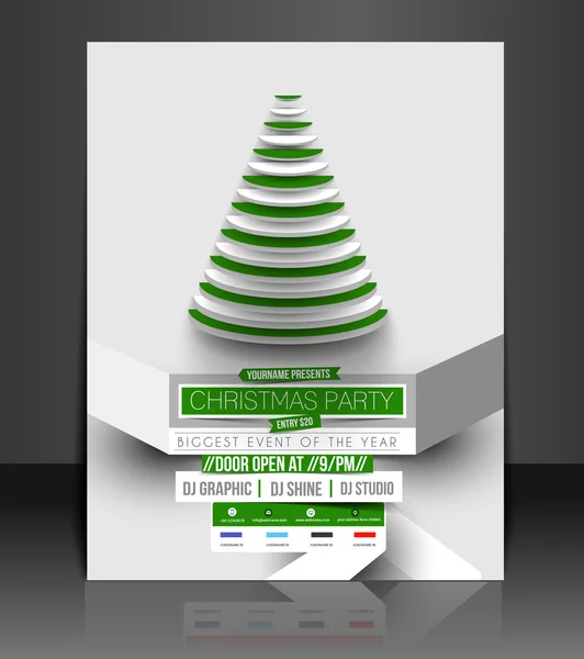 Vector Christmas Flyer Magazine portada y plantilla de póster — Archivo Imágenes Vectoriales