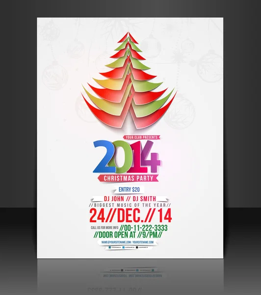 Vector Christmas Flyer Magazine portada y plantilla de póster — Vector de stock