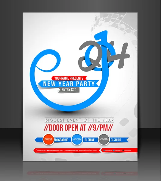 New Year Party Flyer — Stock Vector