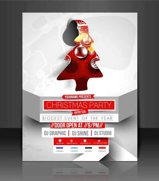 Kerstmis partij flyer — Stockvector