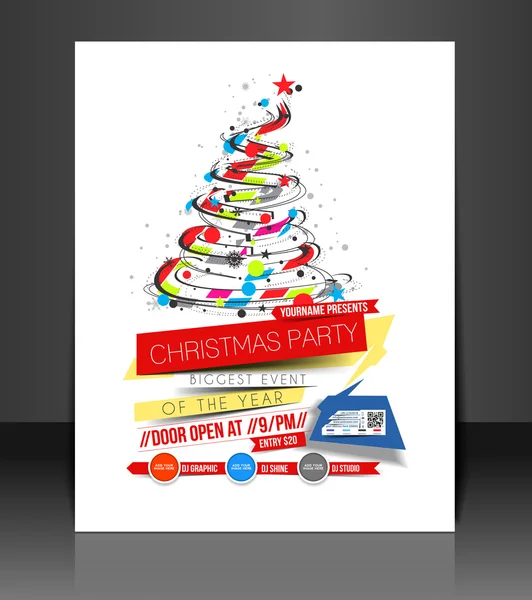 Flyer de fête de Noël — Image vectorielle