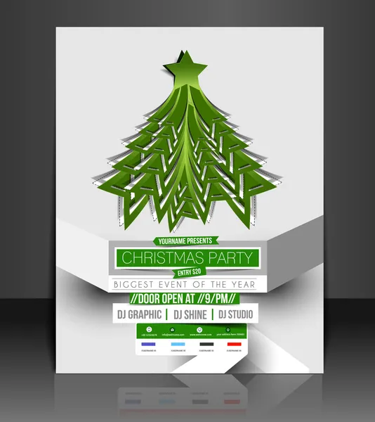 Kerstmis partij flyer — Stockvector