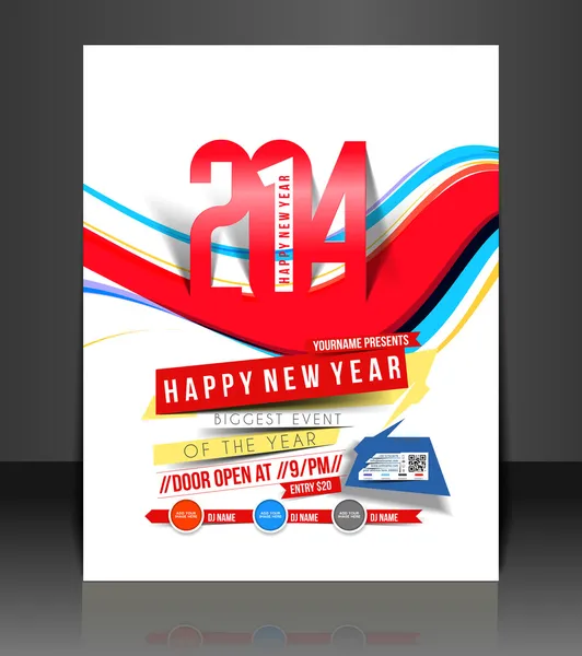 Volante de fiesta de Año Nuevo — Vector de stock