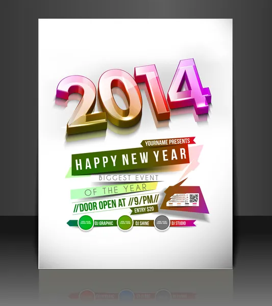 New Year Party Flyer — Stock Vector