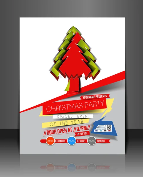 Christmas Party Flyer — Stock Vector