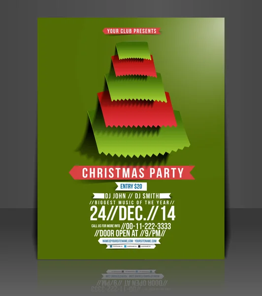 Christmas Party Flyer — Stock Vector