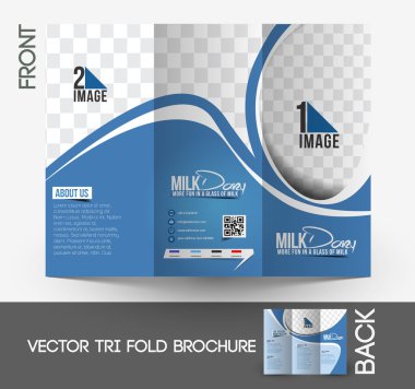 Milk Store Tri-Fold Mock up & Front Brochure Design. clipart