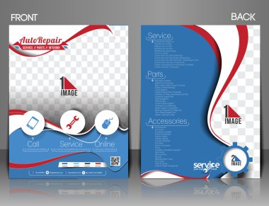 Otomobil Merkezi flyer, Dergi kapağı & poster şablonu.
