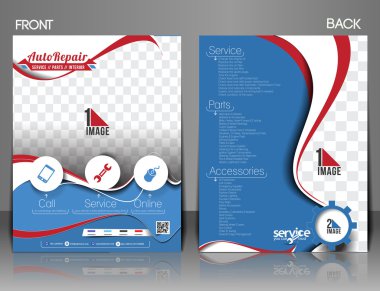 Automobile Center Flyer, Magazine Cover & Poster Template.
