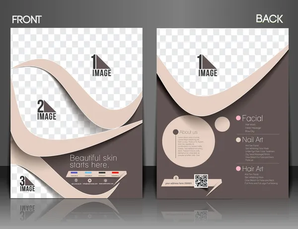 Soins de beauté & Salon Front & Back Flyer & poster Template — Image vectorielle