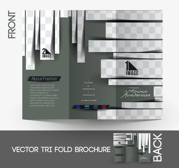 Салон красоты Tri-Fold Mock up & Brochure Design . — стоковый вектор