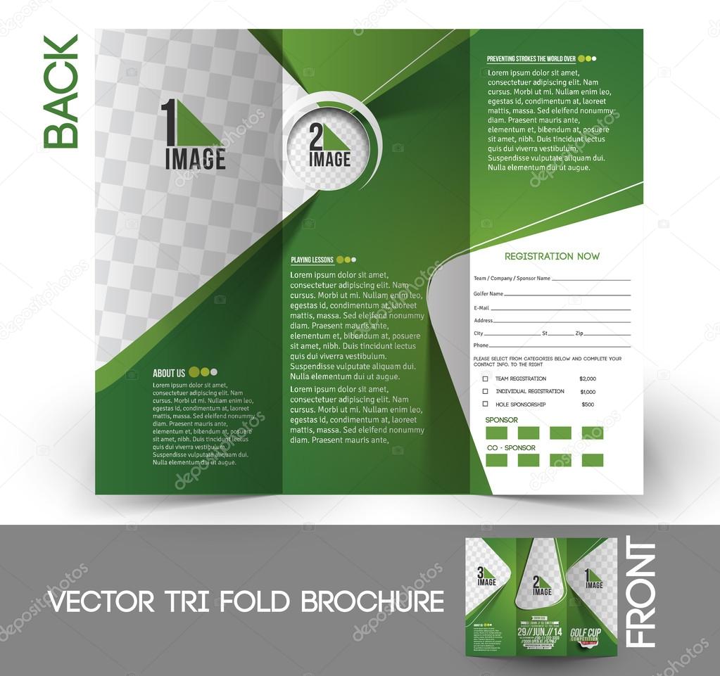 Tri-Fold Golf Tournament Mock up & Brochure Design