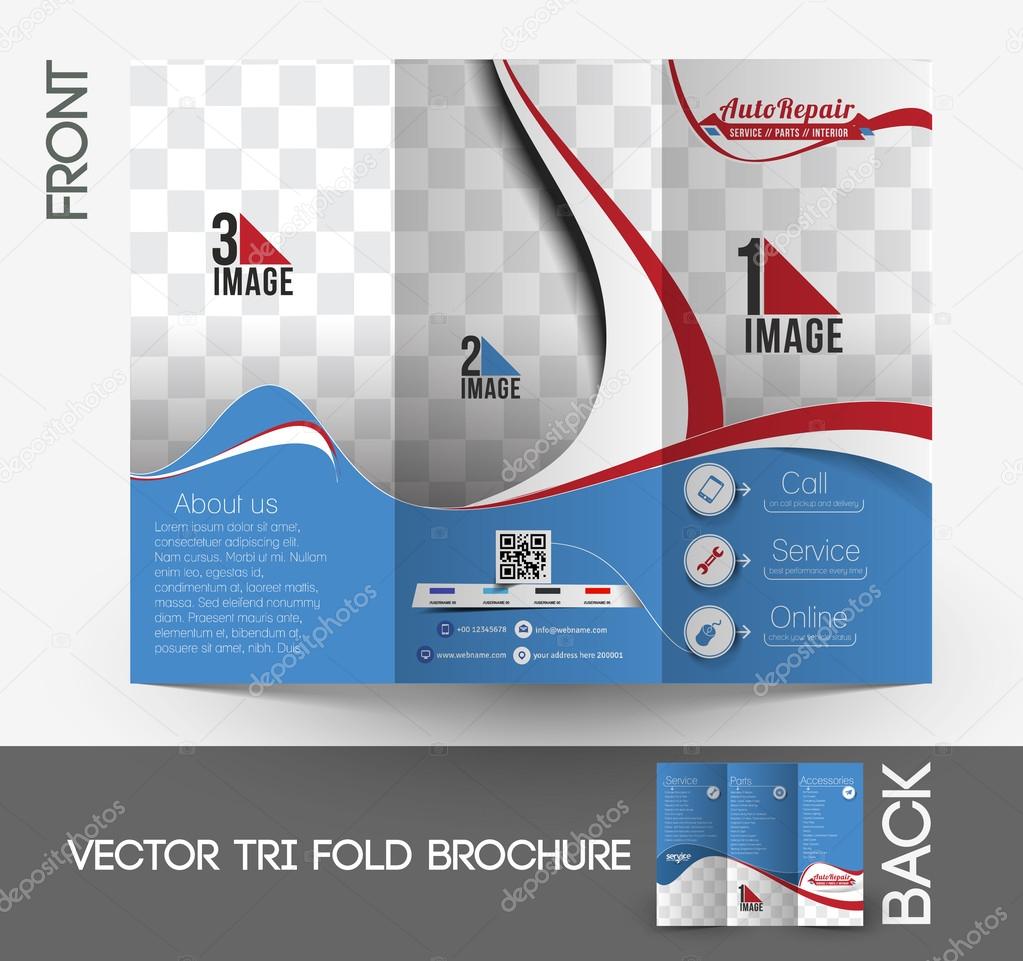 Automobile Center Tri-Fold Mock up & Brochure Design