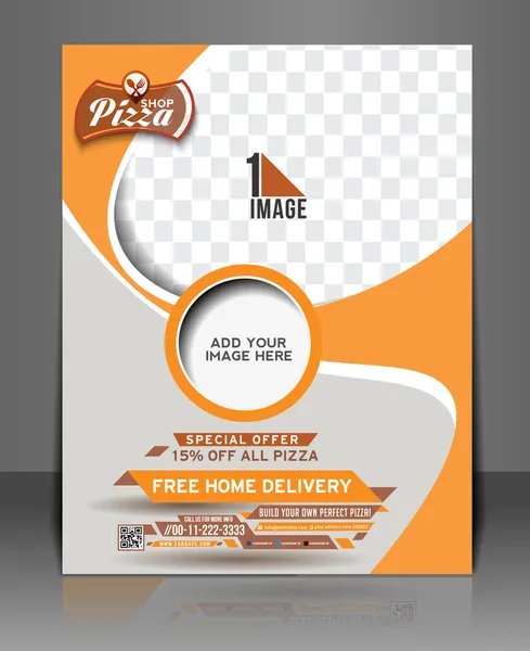 Flyer & Plakatvorlage für Pizzeria — Stockvektor