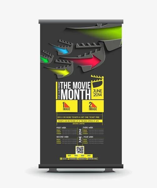 Кінотеатрі Roll Up Banner Design — стоковий вектор