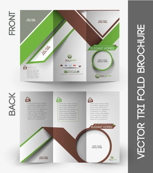 Недвижимость Tri-Fold Mock up & Brochure Design — стоковый вектор