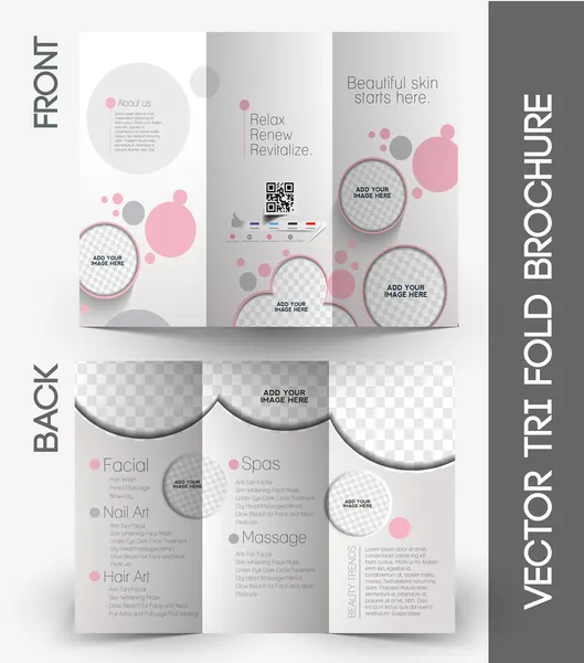 Beauty Care & Salon Tri-Fold Mock up & Brochure Design Royalty Free Stock Illustrations