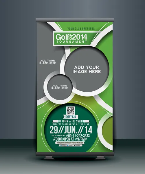 Competencia de golf Roll Up Banner — Archivo Imágenes Vectoriales