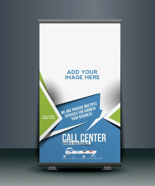 Call Center Banner Design — Stock Vector