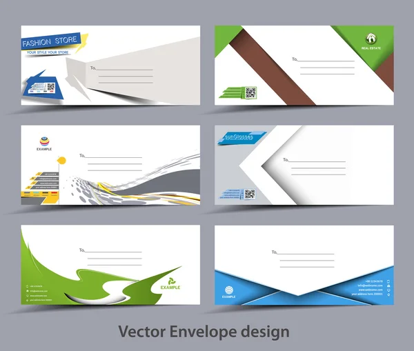 Modèles d'enveloppe en papier — Image vectorielle