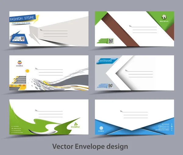 ペーパー封筒テンプレート — ストックベクタ