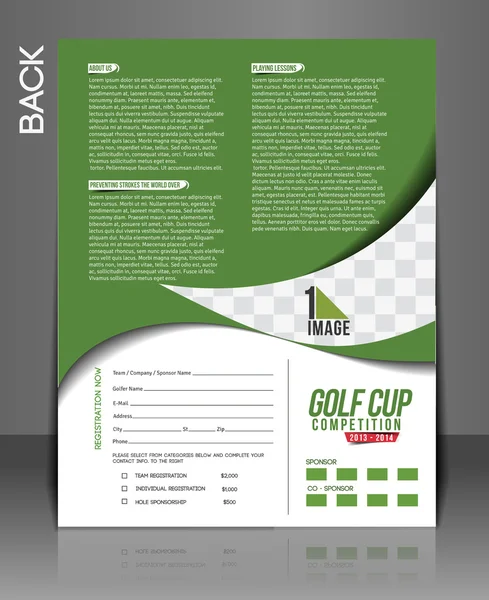 Volante del torneo de golf — Vector de stock