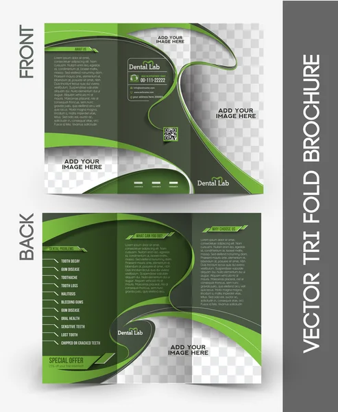 Fogászati háromrészes brosúra — Stock Vector