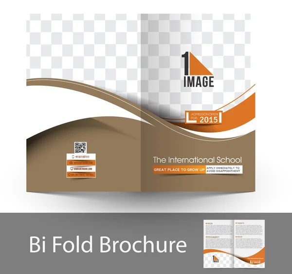 La Scuola Internazionale Bi-Fold Brochure — Vettoriale Stock