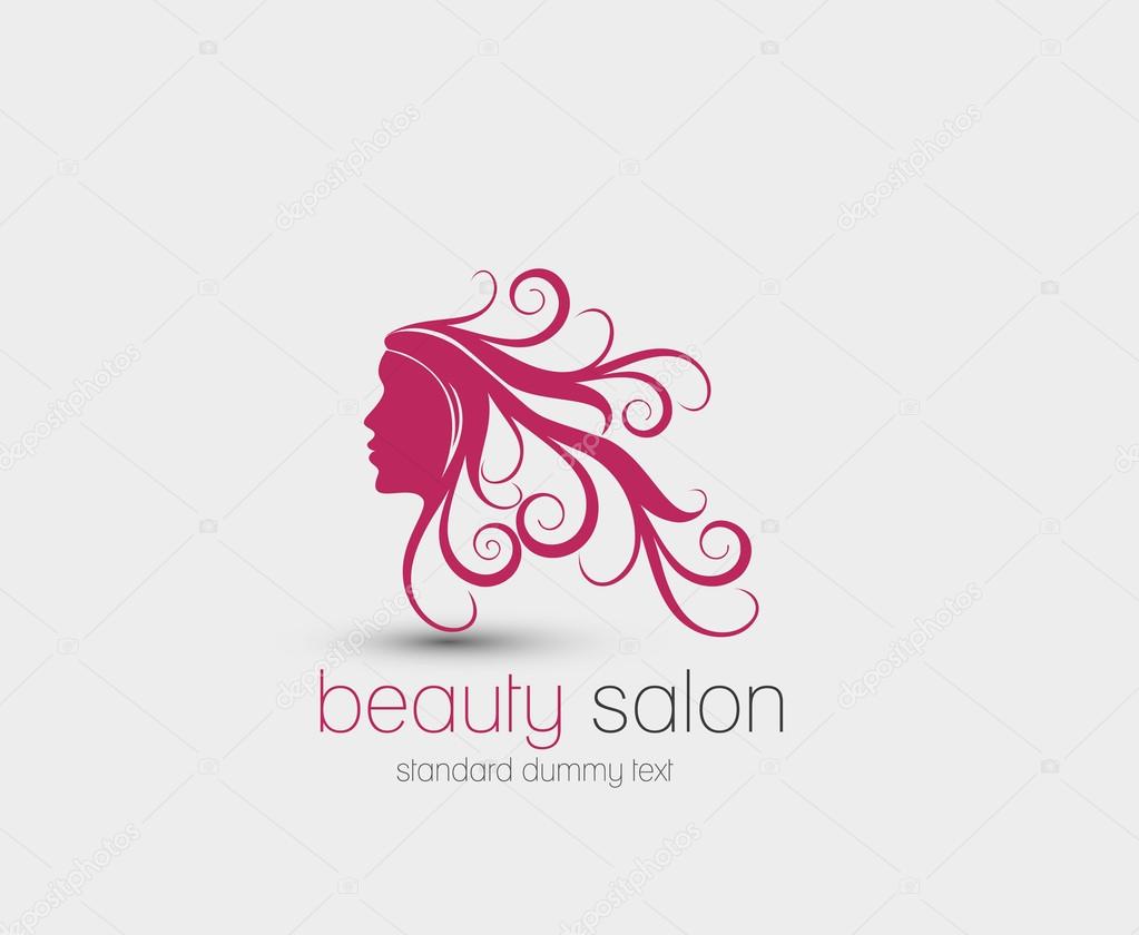 Natural Hair Logo Maker Symbol Of Beauty Salon Stock Vector