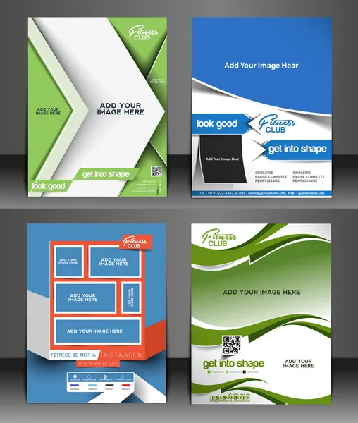 Fitness centrum front flyer & poster sjabloon — Stockvector