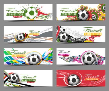 Futbol olay banner başlık reklam şablonunun tasarım.