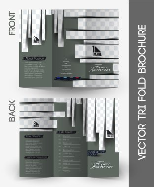 Kuaför & salon tri-fold yukarı alay & broşür tasarım