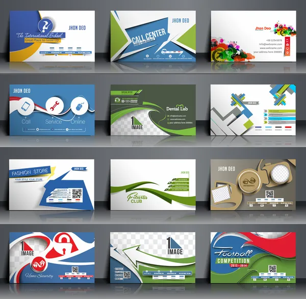 Mega Collection Business Card Template Design. — Stock Vector