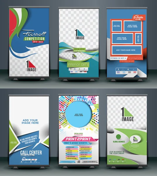 Roll Up Banner Design — Vettoriale Stock